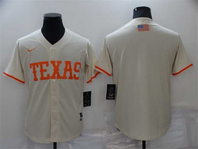 Mens Texas Longhorns Blank Cream Vapor Untouchable Stitched Jersey->texas longhorns->NCAA Jersey
